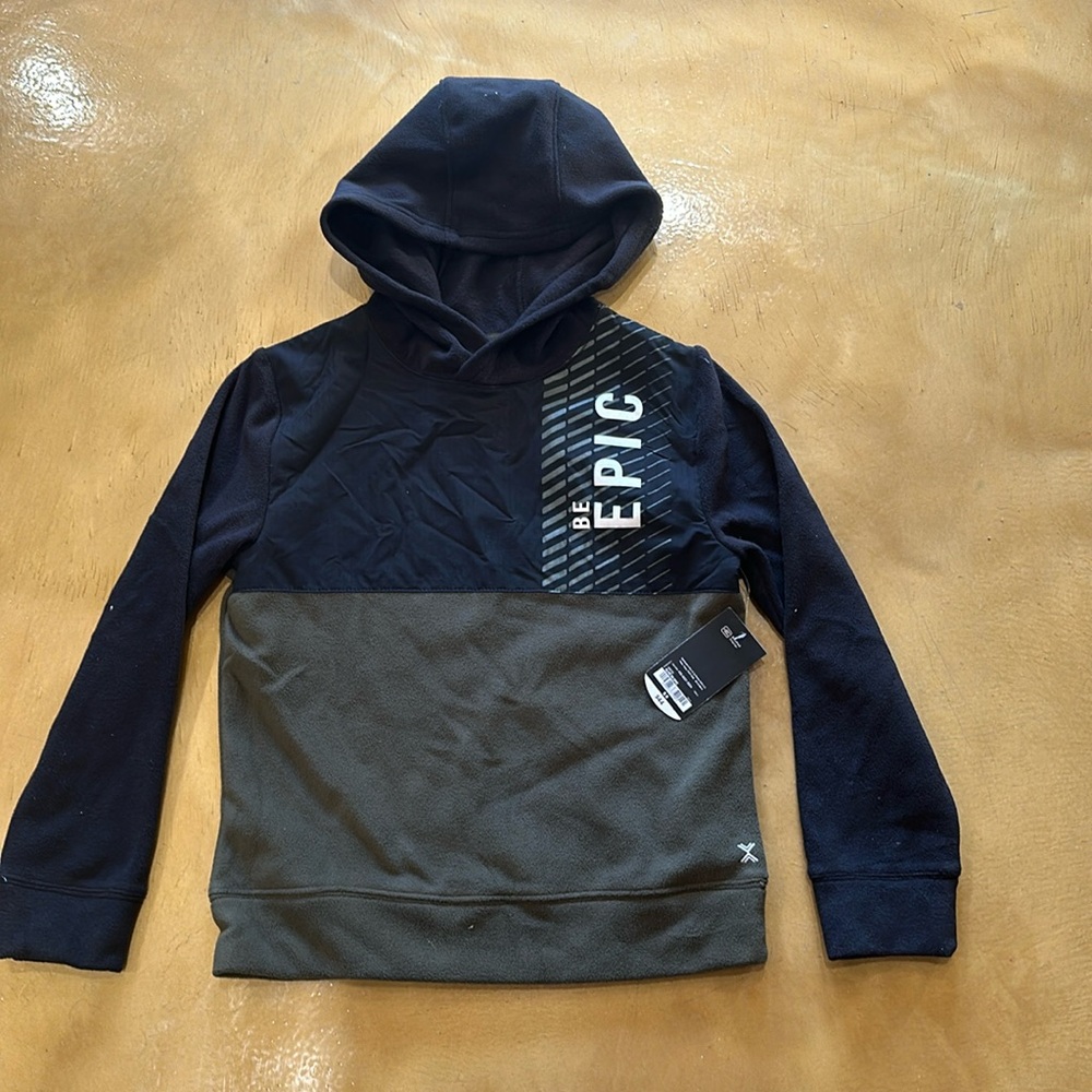 Boy top with hoodie new with tags. Soft and comfortable. Long sleeve